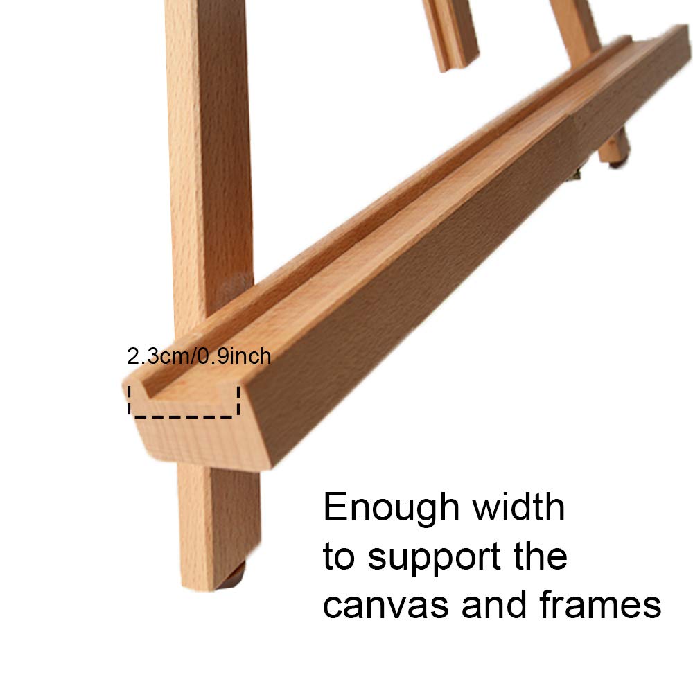 CONDA 31-1/2 inch A-Frame Easel, Adjustable Beechwood Tripod Display Stand, Holds Up to 27" Canvas, Portable Table Desktop Painting Picture Holder conda