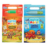 Scentco Water Magic - Scented Reusable Water Reveal Activity Books - No Mess, All Fun (Forest Friends and Ocean Friends) Scentco