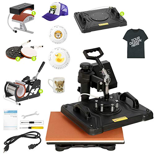 F2C Heat Press Combo 5 in 1 Heat Press Machine, Digital Multifunctional Sublimation Heat Transfer Machine Swing Away 360 Degree Rotation for T - WoodArtSupply