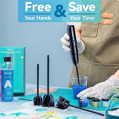 ISTOYO Rechargeable Resin Mixer, Epoxy Mixer for Saving Your Wrist, Epoxy Resin Mixer, Resin Stirrer for Resin Molds, Resin Supplies, Resin, Silicone ISTOYO