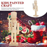 SEWACC Christmas Nutcracker Wooden Unfinished Nutcracker Figurines Blank Unpainted Nutcracker Puppet Walnut Soldier Doll Xmas Desktop Adornment SEWACC