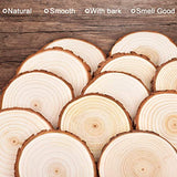 LESUMI Unfinished Natural Wood Slices with Bark - 20 Pcs 3.5-4 inch Wood Craft kit, DIY Kids Arts and Crafts Coasters Christmas Ornaments Rustic LESUMI