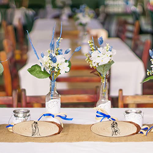 DEAYOU 8 Pack Natural Wood Slices, Unfinished Wood Crafts with Bark, Tree Slice Wooden Sign with Small Eye Ring, Wood Slab Plaque Plank for DEAYOU