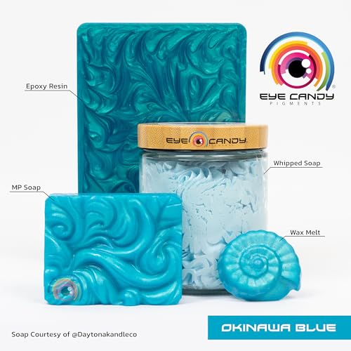 Eye Candy Mica Powder Pigment “Okinawa Blue” (25 gr) Multipurpose DIY Arts and Crafts Additive | Natural Bath Bombs, Resin, Paint, Epoxy, Soap, Nail Eye Candy Pearls
