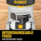 DEWALT Router Fixed/Plunge Base Kit, Variable Speed, 1.25-HP Max Torque (DWP611PK) DEWALT