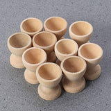 Toyvian 12PCS Wooden Egg Cup Holder Stands DIY Blank Unfinished Wooden Egg Displays for DIY Easter Decoration Toyvian
