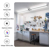 FAITHSAIL 4FT LED Wraparound Light Fixture Ceiling Mount, Ultra Slim 50W LED Garage Light Flush Mount, 4000K Neutral White, 5500 Lumens Office Light, FAITHSAIL