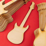 Factory Direct Craft Pack of 12 Unfinished Wood Electric Guitar Cutouts - Rock and Roll Blank Wooden Music Instrument Shape for DIY Craft Projects Factory Direct Craft