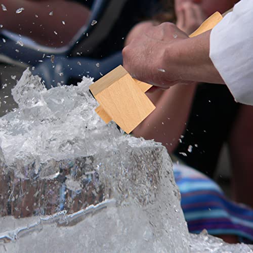 DIRBUY 2 Pcs Wooden Mallet - 9.6 Inch Wooden Mallet Woodworking - 7oz Soild Beech Wood Mallet - Wood Carving Mallet Suitable for Damage-Free Striking DIRBUY