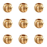 Craftdady 100pcs 18K Gold Corrugated Round Spacer Beads 5mm Tiny Brass Rondelle Ball Loose Beads for Jewelry Making Hole: 1.5-2mm Craftdady