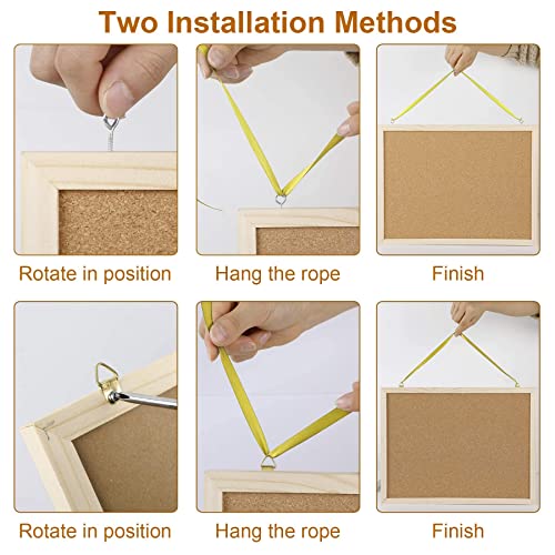 Cork Board Bulletin Board - 15.7 X 12 Inches Vision Board Wood Frame Corkboard Message Board Wall Mounted Pin Board for School, Home & Office (with FEBSNOW