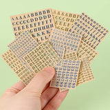 MIKIMIQI 12 Pcs Letter Resin Stickers Mini Alphabet Number Stickers for Resin Supplies, Alloy Self Adhesive Letters Stickers for Epoxy Resin Casting MIKIMIQI