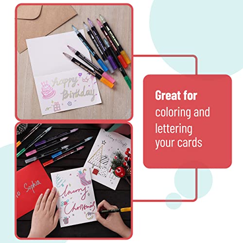 Mr. Pen- Double Line Outline Markers, 10 Colors, Shimmer Markers, Self-Outline Metallic Markers, Outline Pens, Craft Pens Mr. Pen