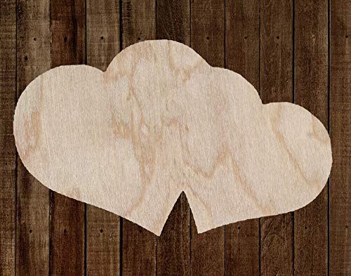 12" Double Heart Hearts Unfinished Wood Cutout Cut Out Shapes Ready to Paint Crafts - WoodArtSupply