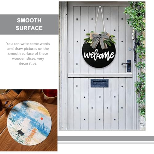 Yardwe 5pcs Wood Circles for Crafts Unfinished Rounds Wooden Cutouts Blank Slices for DIY Coasters Crafts Door Hanger Sign Painting Christmas Home Yardwe