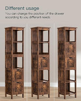 usikey 55.9" Storage Cabinet with 2 Drawers, Wooden Bathroom Floor Cabinet with 3 Open Shelves,for Living Room, Kitchen, Rustic Brown usikey
