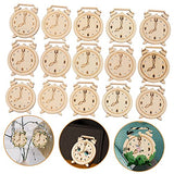 Hohopeti 5 Packs Unfinished Wooden Clock Cutouts Wooden Embellishments Wood Clock Cutouts unpainted Clock Cutouts Wood Coasters Educational Toys Hohopeti
