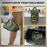 UUP Tool Bag Roll Up, Heavy Duty Tool Organizer for Men Women, Portable Tool Storage Box with 2 Detachable Zipper Pouch, Compact Small Carrier Bag UUP