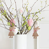 SEWACC 6pcs Easter Bunny Wooden Cutout Unfinished Wood Bunny Slices Wooden Rabbit Hanging Ornament Unpainted Easter Wood Slice Easter Party Crafts SEWACC