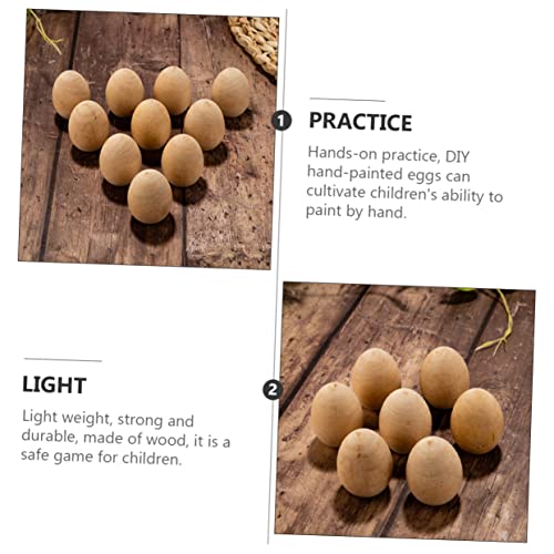 COHEALI 60 pcs Easter Eggs Unfinished Wooden Eggs White Wooden Eggs Unfinished Unpainted Wooden Eggs Wooden Hen Eggs Wood Eggs for Crafts Paint kit COHEALI