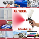 HIUHIU R500 LVLP Car Paint Spray Gun 1.3mm Nozzle, with Air Regulator and Oil-Water Separator,LVLP Automotive Air Spray Gun for Cars & House DIY HIUHIU