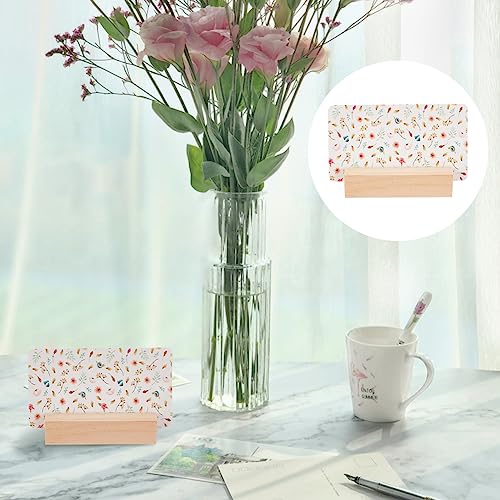 OLYCRAFT 20PCS Wood Place Card Holders Wood Name Card Holder Table Number Stands for Wedding Party Events Decoration Double Side Display Mini OLYCRAFT