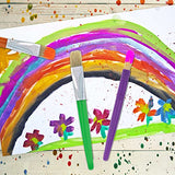 U.S. Art Supply 20-Piece Large Round and Flat Children's Hog Bristle Tempera Paint Brush Set - Fun Kid's Party, School, Student, Class Craft Painting U.S. Art Supply