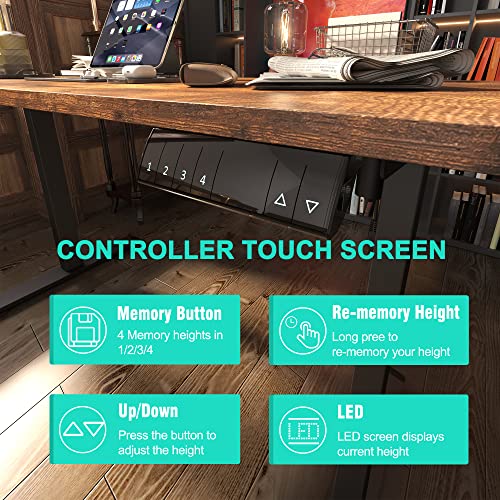 Monomi Electric Standing Desk, Height Adjustable Desk 55x 28 Inches, Ergonomic Home Office Sit Stand Up Desk with Memory Preset Controller (Black Monomi