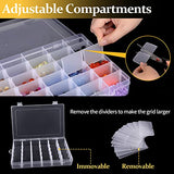 2 Pack 36 Grids Clear Plastic Organizer Box, Storage Container with Adjustable Divider, Craft Organizers and Storage Bead Storage Organizer Box for NIUBIER