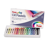Pentel Arts Oil Pastel Set, 5/16 x 2-7/16 Inch, Assorted Colors, Set of 16 Pentel