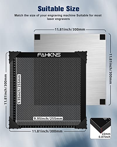 Honeycomb Working Table 300x300x22mm Honeycomb Laser Bed with Aluminum Plate Fast Heat Dissipation and Table-Protecting Honeycomb Working Panel for FAHKNS