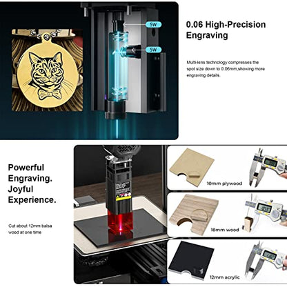 ENOMAKER Creality Laser Engraver Module Kit 10W 455nm for Metal,Wood,Leather,Acrylic,Plastic etc, Compatible Ender 3 Pro V2/NEO/MAX/S1/S1 Pro, CR-10