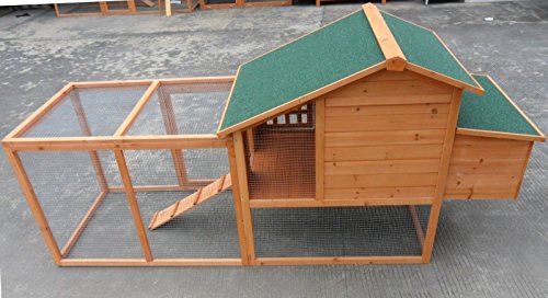ChickenCoopOutlet Deluxe Large Wood Chicken Coop Backyard Hen House 3-5 Chickens w Nesting Box Run ChickenCoopOutlet