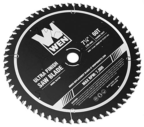 WEN BL0760 7.25-Inch 60-Tooth Carbide-Tipped Professional Ultra Fine-Finish Circular Saw Blade with Cool-Cut Coating WEN
