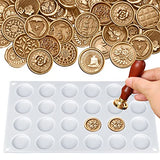Palksky Silicone Mat/Pad for Wax Seal Stamp, 24-Cavity Wax Sealing Mat with Removable Sticky Dots for DIY Craft Adhesive Waxing Palksky