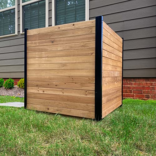 Enclo Privacy Screens EC18008 Richmond Wood Outdoor Privacy Fence Screen No-Dig Kit 38" W x 42" H, Cedar (2 Panels) - WoodArtSupply