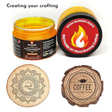 Bigthumb - Wood Burning Gel Kit 4 OZ | Heat Activated Non-Toxic Paste for DIY Crafting, with Mini Scraper, Template Sticker, Paint Brush - Accurately BIGTHUMB