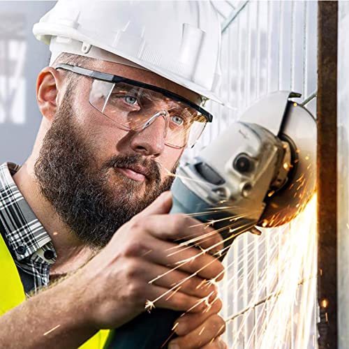HPYNPES Safety GlassesClear Anti-Fog Goggles Over-Spec Glasses Protective Eye Wear Industrial Approved Wide-Vision（4 PACK） HPYNPES