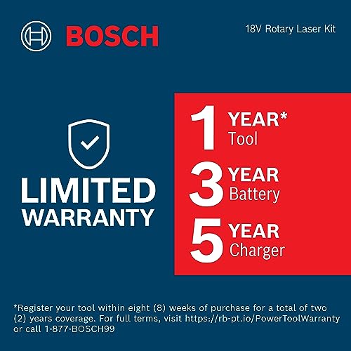 BOSCH REVOLVE4000 GRL4000-80CHVK 18V Exterior 4000ft Range Horizontal/Vertical Self-Leveling Cordless Rotary Laser Kit w/ Bluetooth Connectivity, - WoodArtSupply