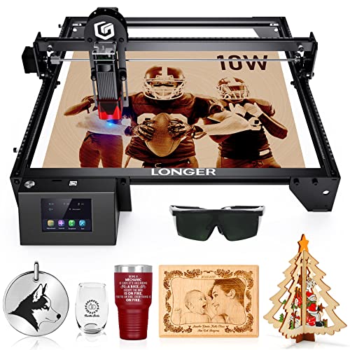 PrintCraft Longer Laser Engraver 10W Output for DIY Laser Cutter Engraving Machine, CNC Laser Engraver for Wood and Metal, Acrylic, Black