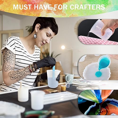 Ubozaw Silicone Pouring Cup Set, Split Pour Cups for Paint Pouring, Acrylic  Pour Painting Tools, 250ml Silicone Measuring Cup, Reusable Resin Mixing