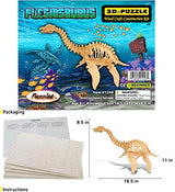 Puzzled 3D Puzzle Plesiosaurus Dinosaur Wood Craft Construction Model Kit Fun, Educational DIY Wooden Dino Toy Assemble Model Unfinished Craft Hobby Puzzled