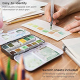 ARTEZA Watercolor Paint Set with Water Brush, 12 Watercolor Half Pans in Earth Tones, Semi Moist, Art Supplies for Painting Stunning Landscapes ARTEZA