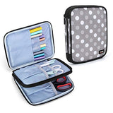 LUXJA Carrying Bag Compatible with Cricut Pen Set and Basic Tool Set, Double-layer Organizer Compatible with Cricut Accessories (Bag Only), Gray Dots LUXJA
