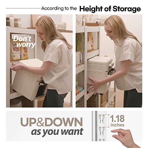 HOMEDANT House 5 Tier 24.4" W Laminated Metal Shelving Unit Adjustable Storage Utility Rack Heavy Duty Shelves Organization Multipurpose Shelf HOMEDANT