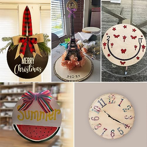 20 PCS 8 Inch Unfinished Wood Circles, Thickness 6 mm, Wooden Rounds for Crafts, Wood Discs for DIY Painting Decorations, Weddings and Parties,by GNIEMCKIN