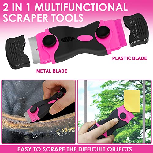 TOYIEW 33Pcs Pink Staple Gun Tool Set with 3 in 1 Upholstery Staple Gun for Wood Heavy Duty and 900 Staples, Perfect for DIY Decoration, Crafts, TOYIEW