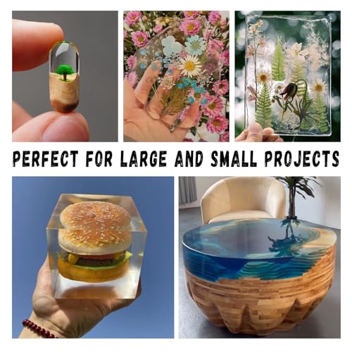 Aicool Epoxy Resin 32OZ, Epoxy Resin Kit, Crystal Clear Art Resin Not Yellowing, No Bubble, Self Leveling, High-Gloss, Casting & Coating for DIY Aicool