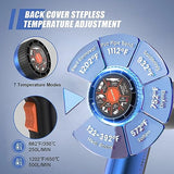 TDAGRO Heat Gun for crafting 1800W, 122℉~1202℉ Variable Temperature Control with 2-Temp Settings 4 Nozzles, 1.5s Fast Heating Blue Heat Gun for TDAGRO