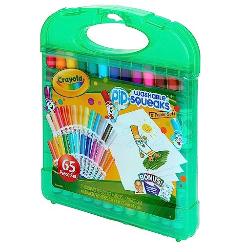 Crayola Pip Squeaks Marker Set (65ct), Washable Markers for Kids, Kids Art Supplies, Holiday Gift for Kids, Mini Markers, Stocking Stuffer, 4+ - WoodArtSupply